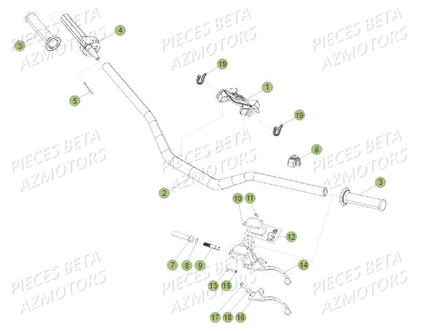 Guidon AZMOTORS PiÃ¨ces BETA REV 80 - (2018)