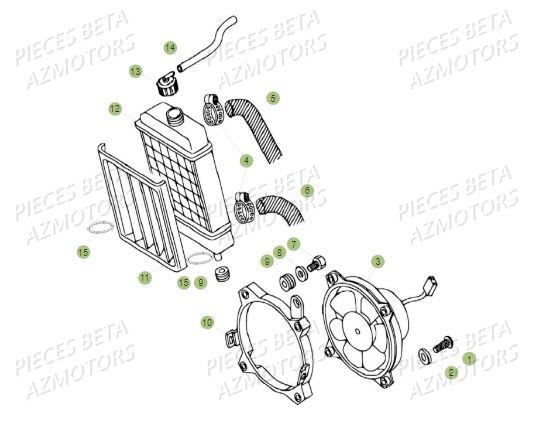 Radiateur AZMOTORS PiÃ¨ces BETA REV 80 - (2018)