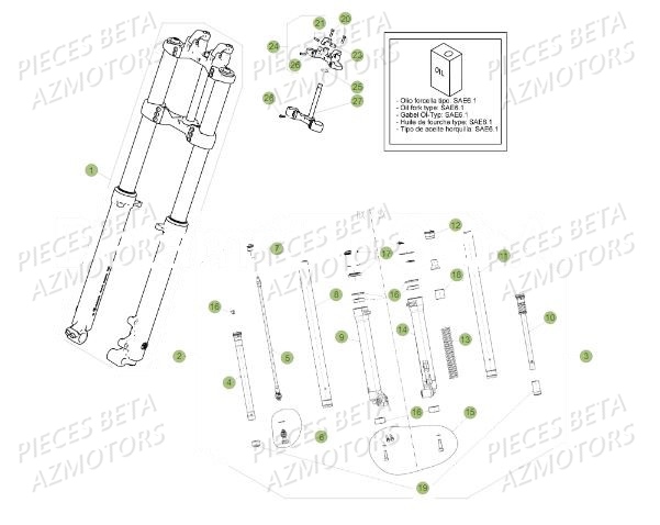 Fourche AZMOTORS PiÃ¨ces BETA REV 80 - (2019)