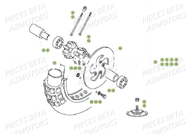 Roue Avant AZMOTORS PiÃ¨ces BETA REV 80 - (2019)