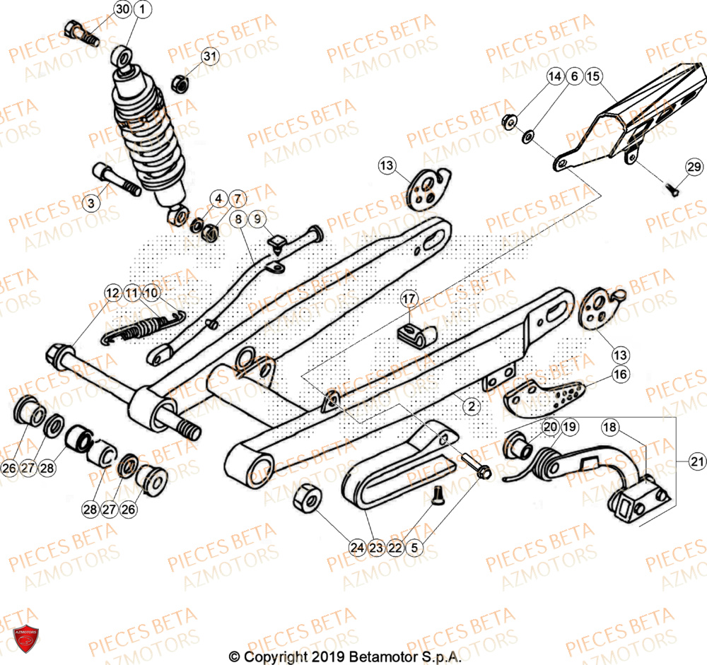 Bras Oscillant AZMOTORS PiÃ¨ces BETA REV 80 - (2024)