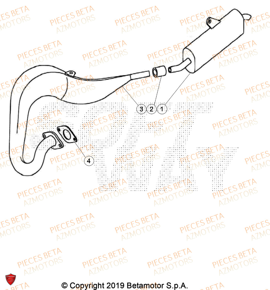Echappement AZMOTORS PiÃ¨ces BETA REV 80 - (2024)