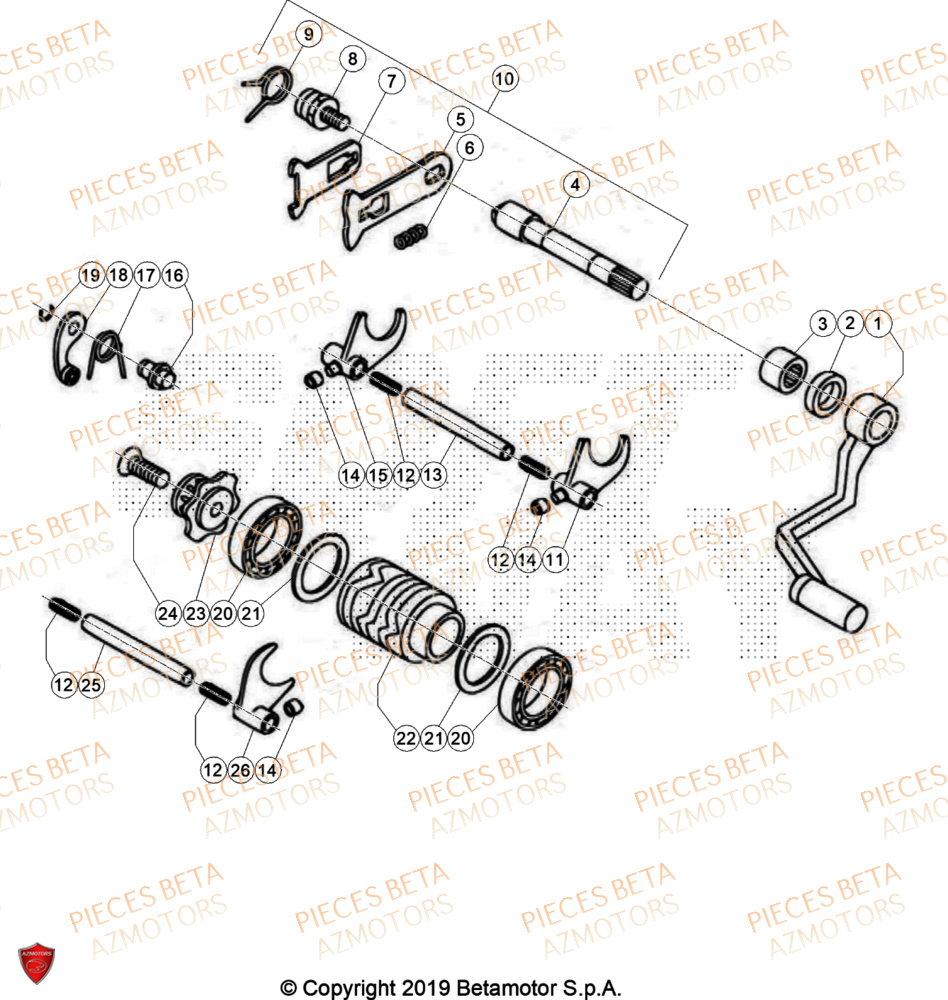 Selecteur De Vitesses AZMOTORS PiÃ¨ces BETA REV 80 - (2024)