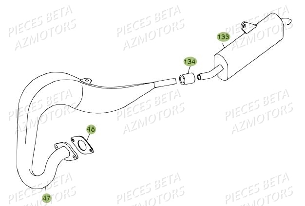 Echappement AZMOTORS PiÃ¨ces BETA REV 80 JUNIOR - [2009]