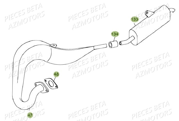 Echappement AZMOTORS PiÃ¨ces BETA REV 80 JUNIOR - (2010-2011)
