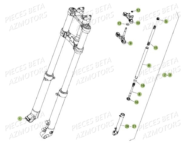 Fourche AZMOTORS PiÃ¨ces BETA REV 80 JUNIOR - (2010-2011)