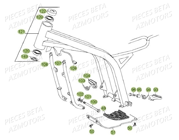 Chassis Du No Serie 100001 A 100299 AZMOTORS PiÃ¨ces BETA REV 80 JUNIOR - (2012)