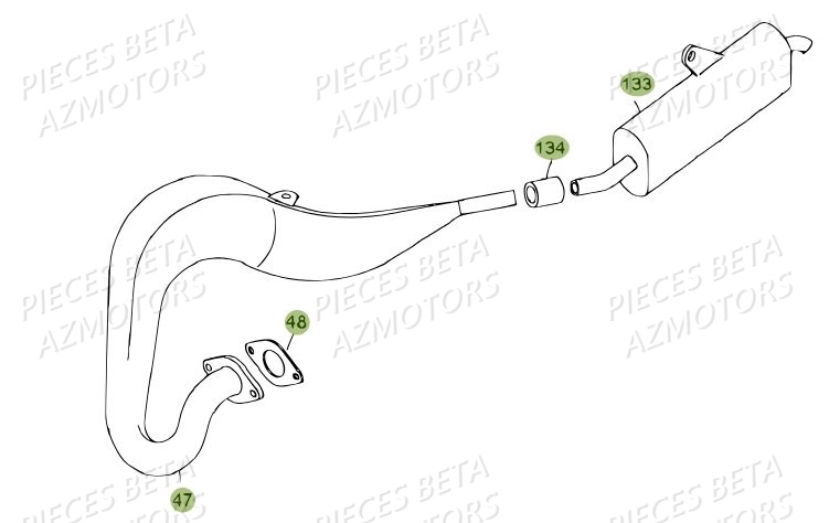 Echappement AZMOTORS PiÃ¨ces BETA REV 80 JUNIOR - (2012)