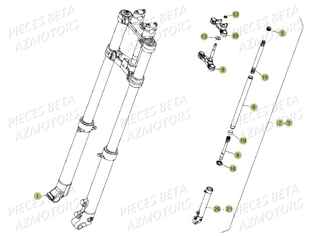Fourche AZMOTORS PiÃ¨ces BETA REV 80 JUNIOR - (2012)