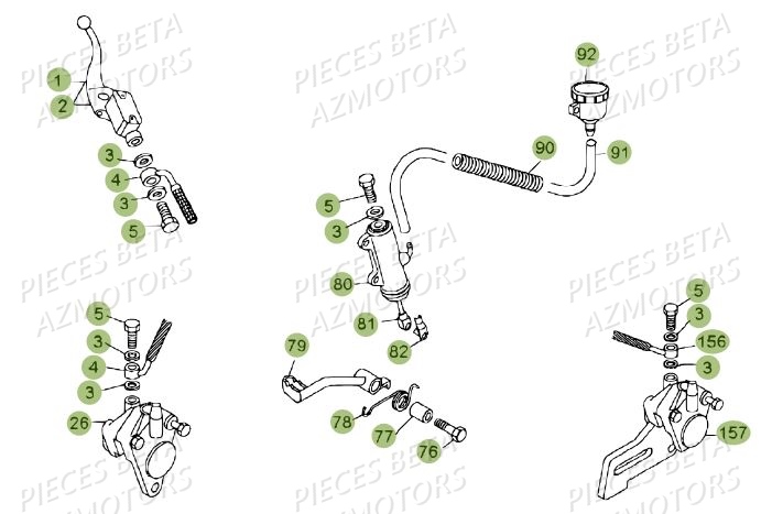 Freins AZMOTORS PiÃ¨ces BETA REV 80 JUNIOR - (2012)