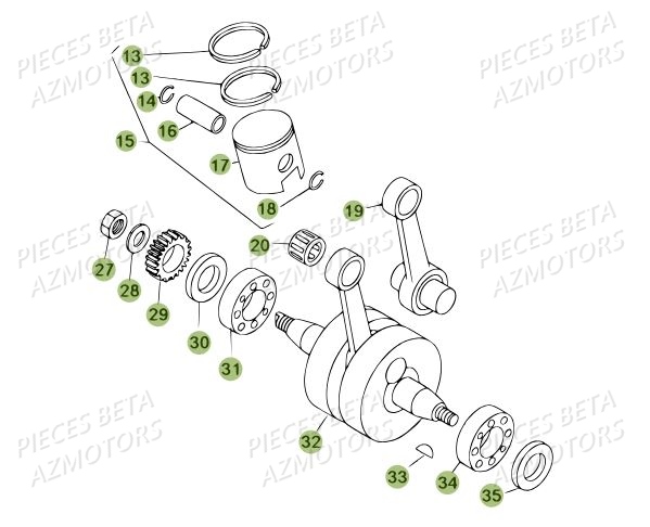 Vilebrequin AZMOTORS PiÃ¨ces BETA REV 80 JUNIOR - (2012)