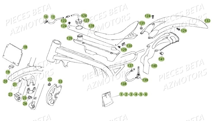 Carenages Du No Serie 100300 A 100401 AZMOTORS PiÃ¨ces BETA REV 80 JUNIOR - (2013)