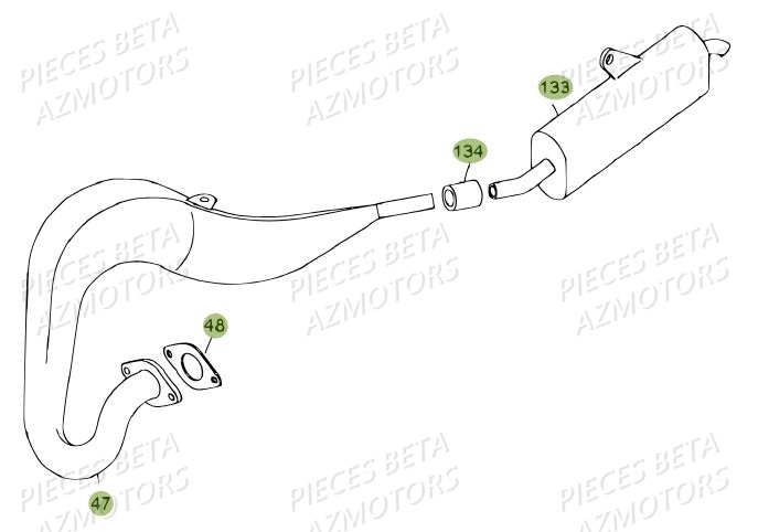 Echappement AZMOTORS PiÃ¨ces BETA REV 80 JUNIOR - (2013)