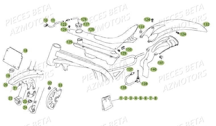 Carenages Du No Serie 100207 A 100218 AZMOTORS PiÃ¨ces BETA REV 80 JUNIOR - (2014)