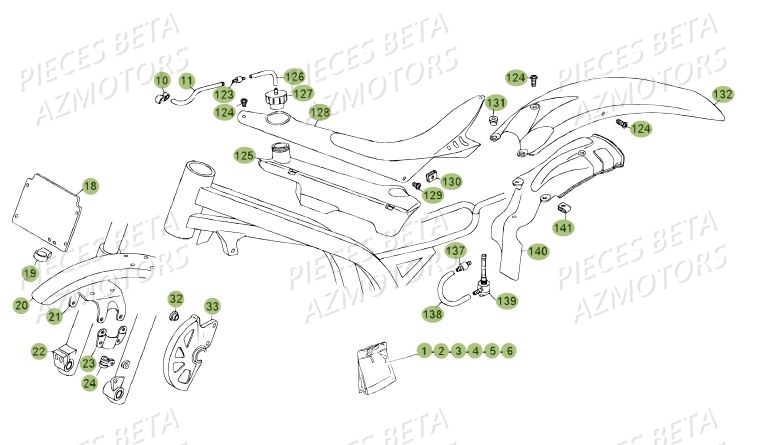 Carenages Du No Serie 100219 A 100299 AZMOTORS PiÃ¨ces BETA REV 80 JUNIOR - (2014)