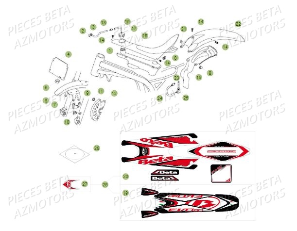 Carenages Du No Serie 100402 A 199999 AZMOTORS PiÃ¨ces BETA REV 80 JUNIOR - (2014)