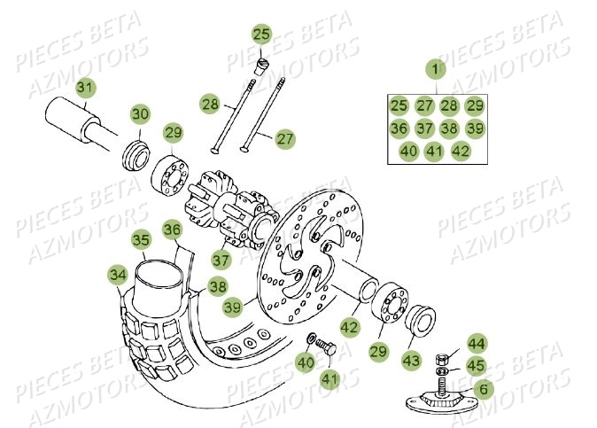 Roue Avant AZMOTORS PiÃ¨ces BETA REV 80 JUNIOR - (2014)