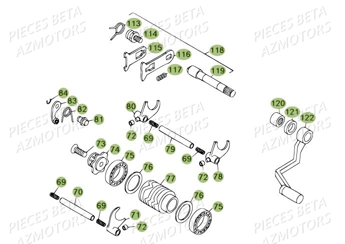 Selecteur AZMOTORS PiÃ¨ces BETA REV 80 JUNIOR - (2014)