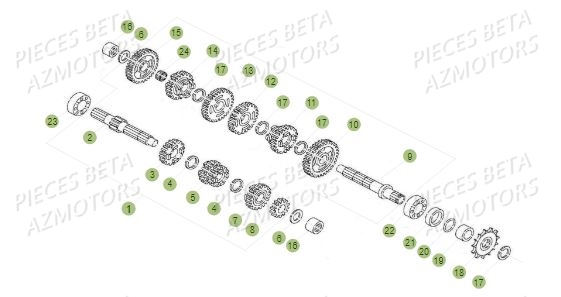Boite A Vitesses AZMOTORS PiÃ¨ces BETA REV 80 JUNIOR - (2015)