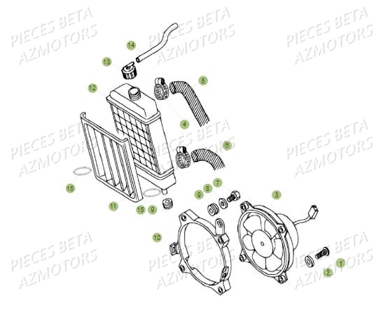 Radiateur AZMOTORS PiÃ¨ces BETA REV 80 JUNIOR - (2017)