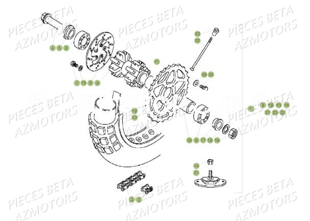Roue Arriere AZMOTORS PiÃ¨ces BETA REV 80 JUNIOR - (2017)