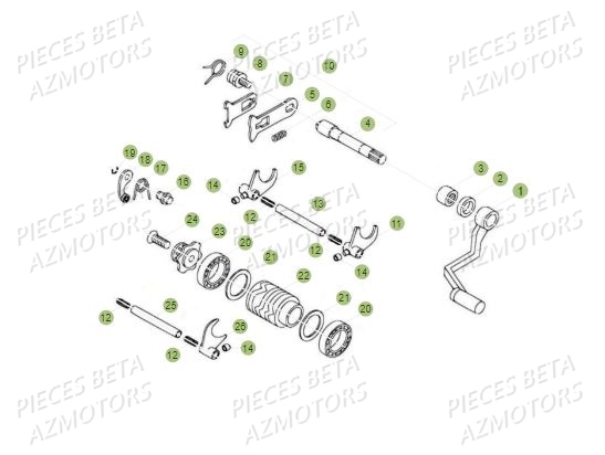 Selecteur AZMOTORS PiÃ¨ces BETA REV 80 JUNIOR - (2017)