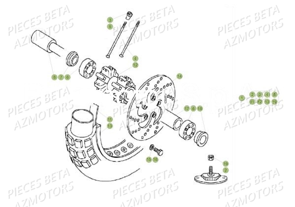 Roue Avant AZMOTORS PiÃ¨ces BETA REV 80 JUNIOR - (2018)