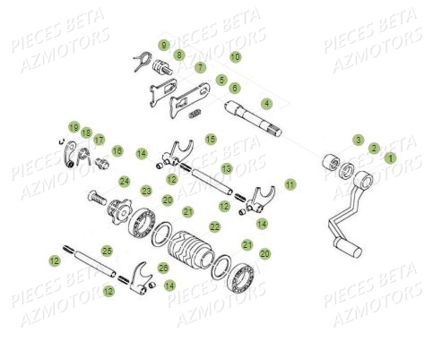 Selecteur AZMOTORS PiÃ¨ces BETA REV 80 JUNIOR - (2018)