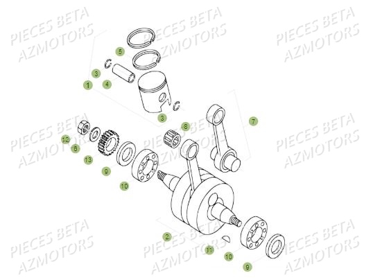 Vilebrequin AZMOTORS PiÃ¨ces BETA REV 80 JUNIOR - (2018)