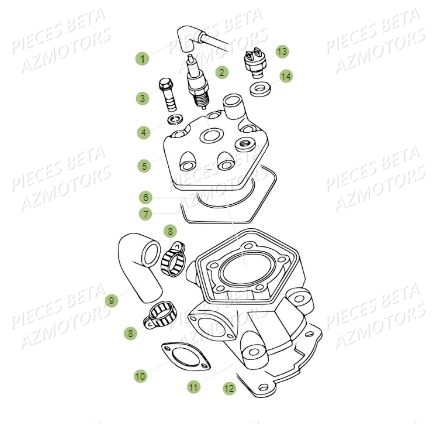 Cylindre AZMOTORS PiÃ¨ces BETA REV 80 JUNIOR - (2019)