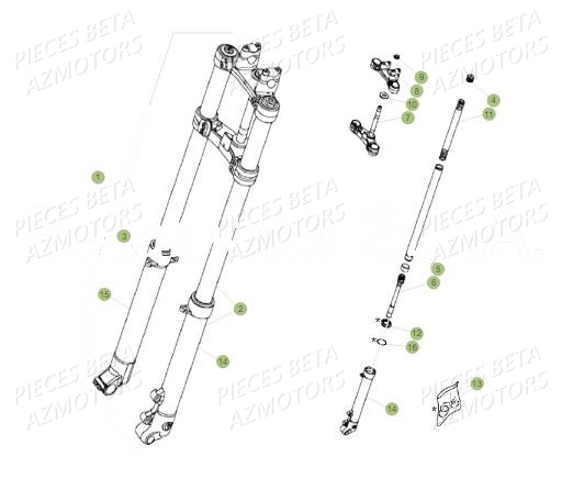 Fourche AZMOTORS PiÃ¨ces BETA REV 80 JUNIOR - (2019)