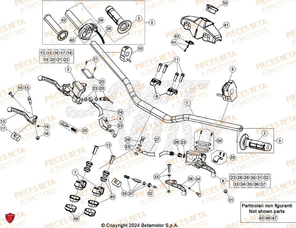 Guidon AZMOTORS PiÃ¨ces Beta RR 125 2T X-PRO - 2026