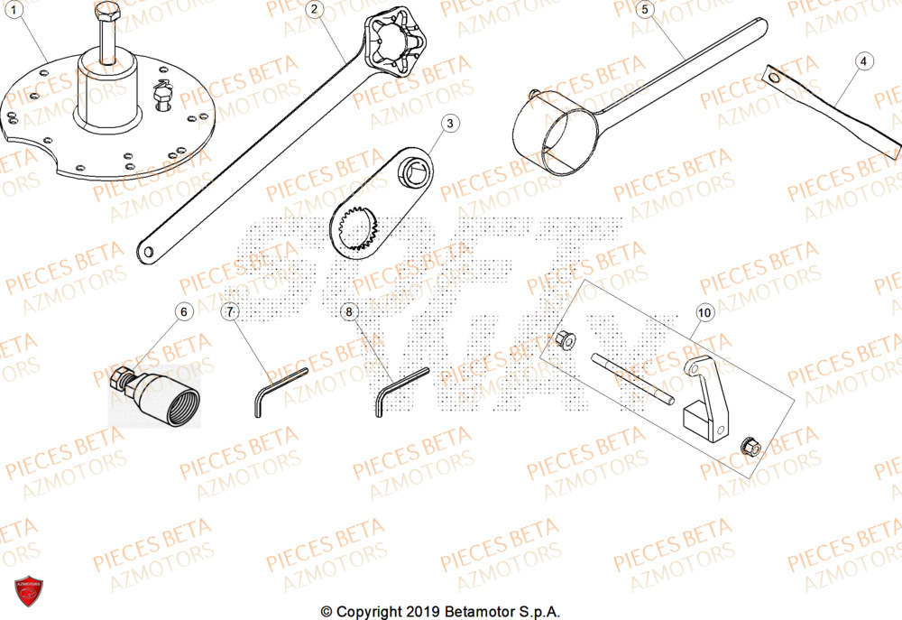 Outils 2 AZMOTORS PiÃ¨ces Beta RR 125 2T X-PRO - 2026