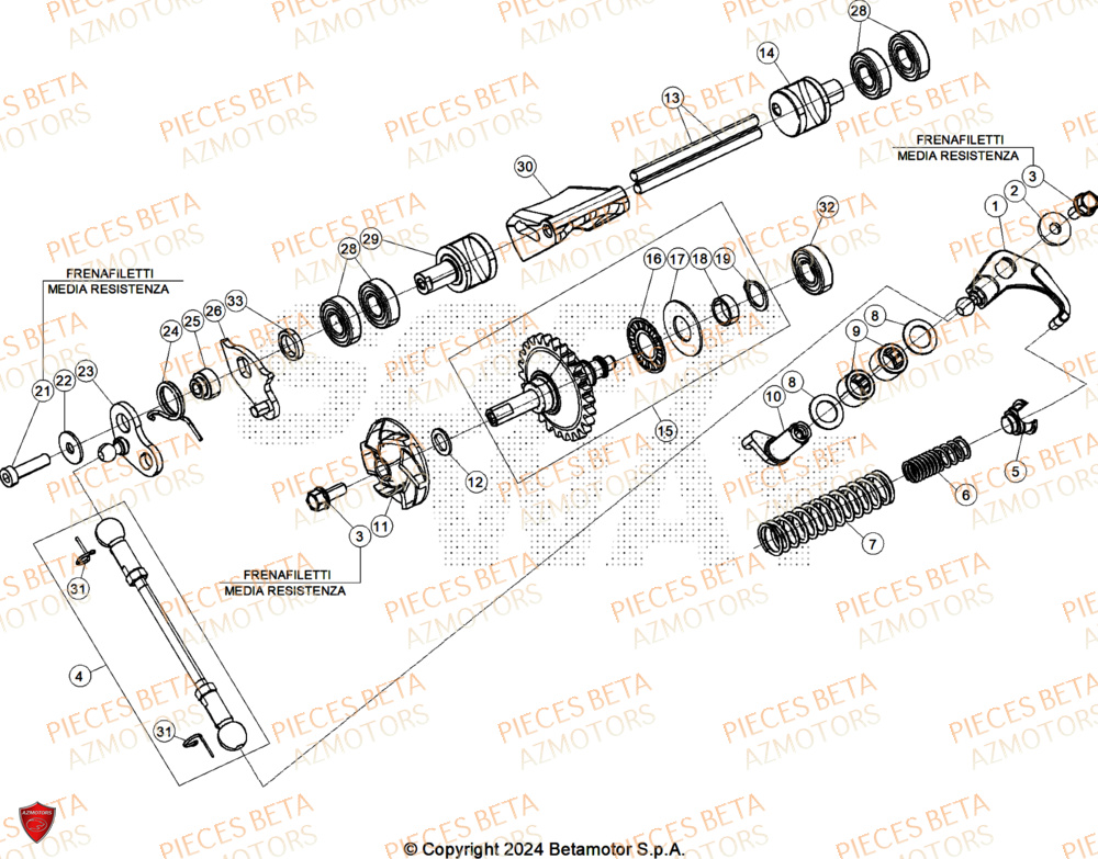 Refroidissement AZMOTORS PiÃ¨ces Beta RR 125 2T X-PRO - 2026