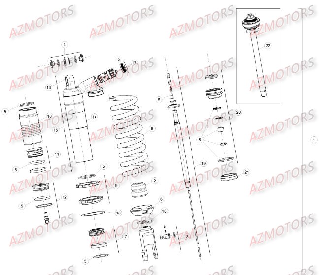 Amortisseur AZMOTORS Pieces BETA RR 2T 250 - (2016)