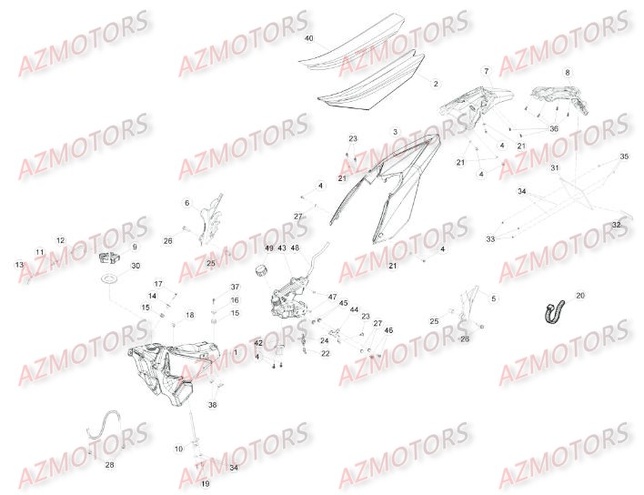 Carenages Arriere AZMOTORS Pieces BETA RR 2T 250 - (2016)
