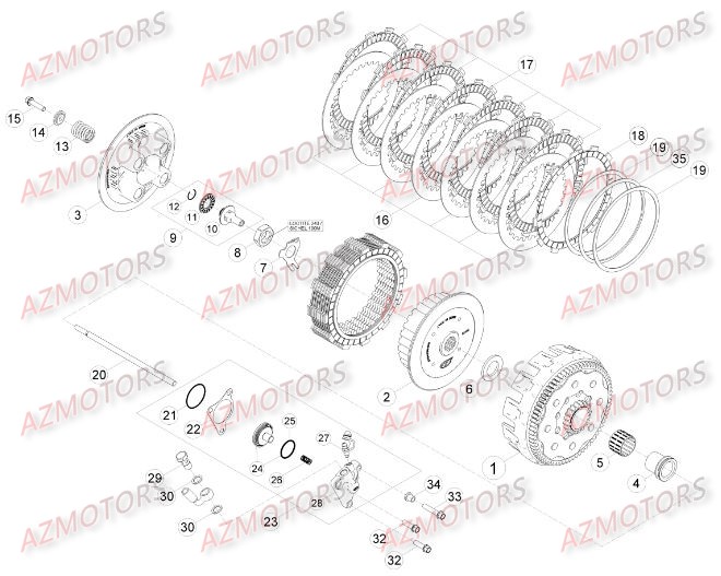 Transmission Embrayage AZMOTORS Pieces BETA RR 2T 250 - (2016)