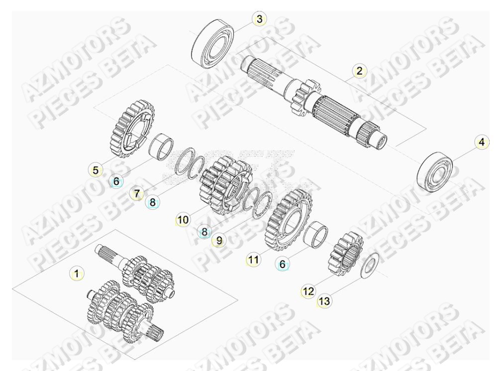 Boite A Vitesses AZMOTORS Pieces BETA RR 2T 250 RACING - (2017)