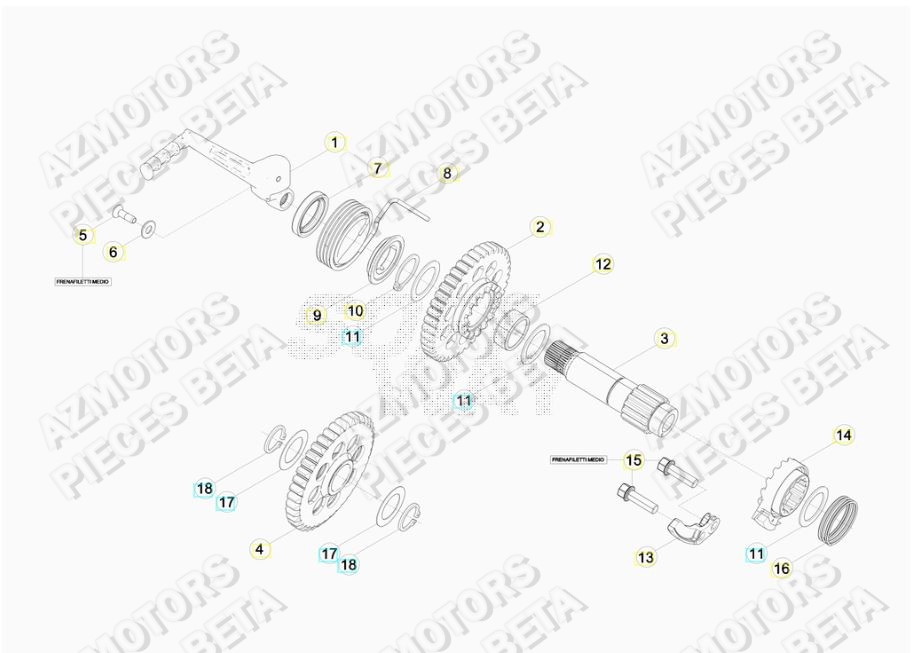 Kick Starter AZMOTORS Pieces BETA RR 2T 250 RACING - (2017)