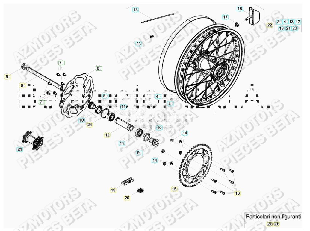 Roue Arriere AZMOTORS Pieces BETA RR 2T 250 RACING - (2017)
