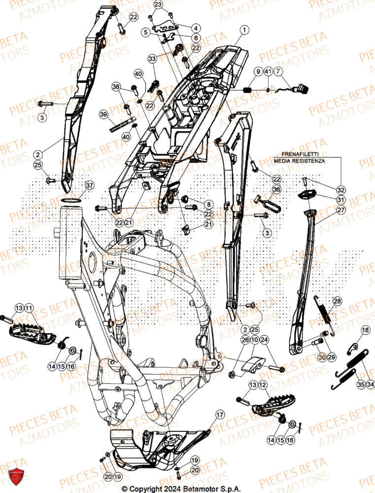 Accessoires Du Chassis AZMOTORS Pieces BETA RR 2T 250 X-PRO - (2026)