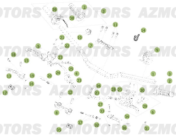 Commandes   Guidon AZMOTORS PiÃ¨ces BETA RR 2T 250 - (2013)
