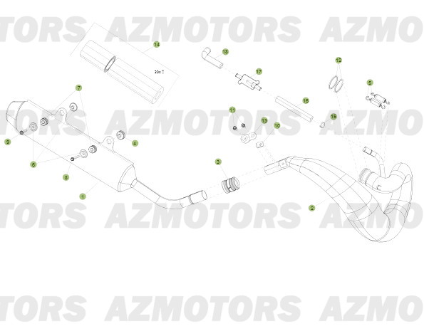 Echappement Du No Serie 600248 A 699999 AZMOTORS PiÃ¨ces BETA RR 2T 250 - (2013)