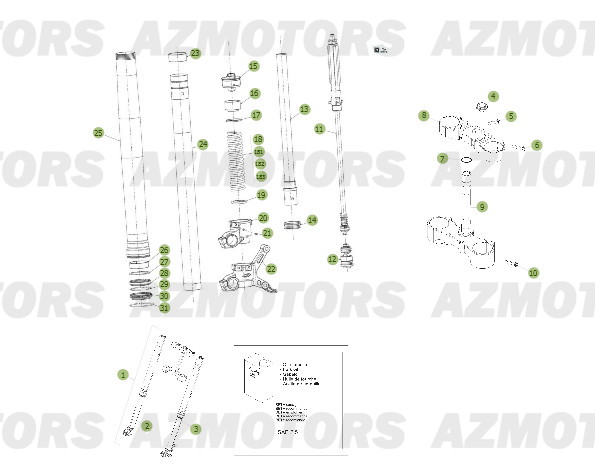 Fourche  Du No Serie 600001 A 600247 AZMOTORS PiÃ¨ces BETA RR 2T 250 - (2013)