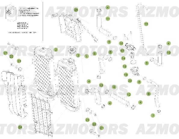 Radiateur AZMOTORS PiÃ¨ces BETA RR 2T 250 - (2013)