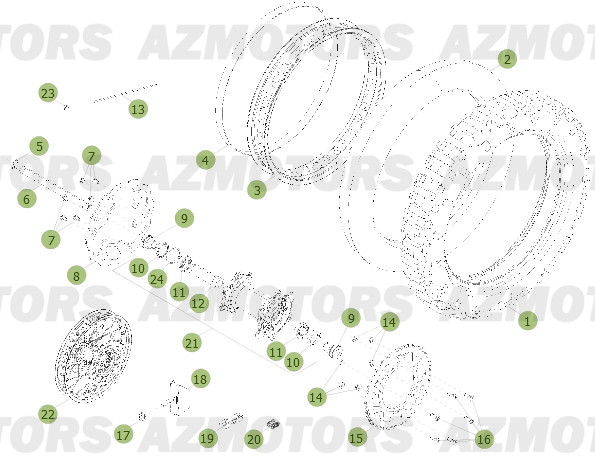 Roue Arriere AZMOTORS PiÃ¨ces BETA RR 2T 250 - (2013)