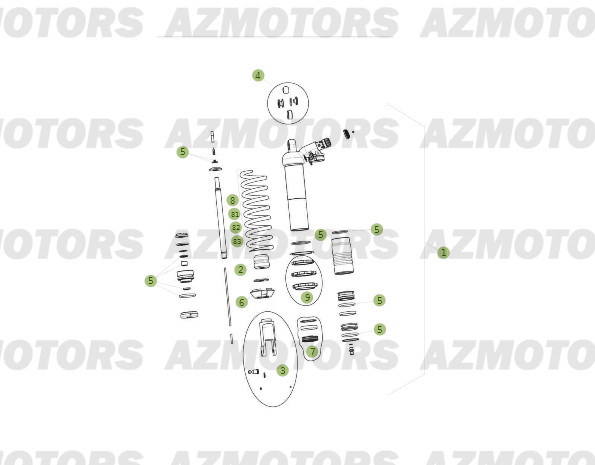 Amortisseur Arriere No Serie 600001 A 600247 AZMOTORS PiÃ¨ces BETA RR 2T 250 - (2014)
