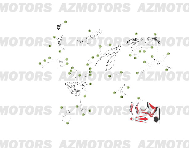 Carenages Arriere AZMOTORS PiÃ¨ces BETA RR 2T 250 - (2014)