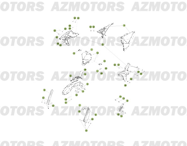Carenages Avant AZMOTORS PiÃ¨ces BETA RR 2T 250 - (2014)