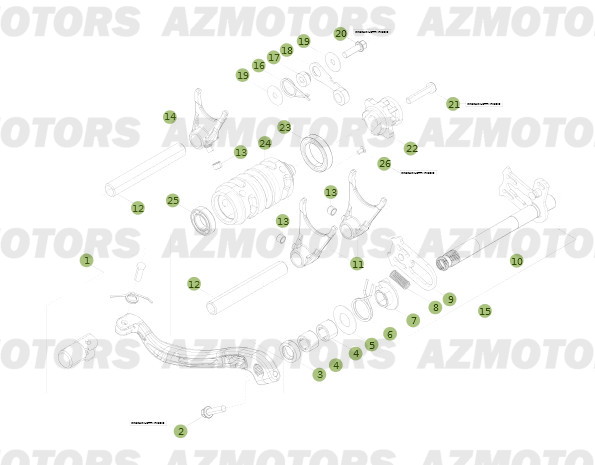 Commandes Boite A Vitesses AZMOTORS PiÃ¨ces BETA RR 2T 250 - (2014)